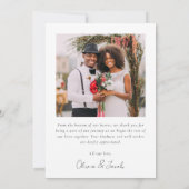 Modern Script Photo Wedding Bedankkaart (Achterkant)