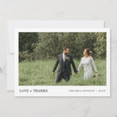 Modern Script Photo Wedding Bedankkaart (Voorkant)