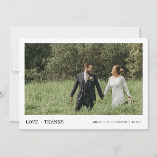 Modern Script Photo Wedding Bedankkaart (Voorkant)
