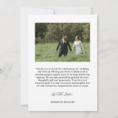 Modern Script Photo Wedding Bedankkaart (Achterkant)