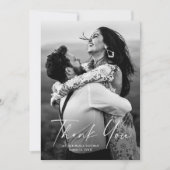 Modern Script Photo Wedding Bedankkaart (Voorkant)
