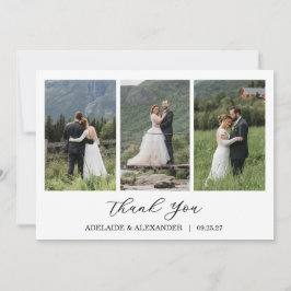 Modern Script Photo Wedding Bedankkaart