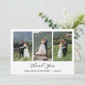 Modern Script Photo Wedding Bedankkaart (Staand voorkant)