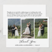 Modern Script Photo Wedding Bedankkaart (Voorkant / Achterkant)
