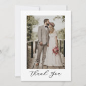 Modern Script Photo Wedding Bedankkaart (Voorkant)