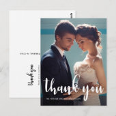 Modern Script Photo Wedding Bedankt Briefkaart (Voorkant / Achterkant)
