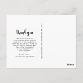 Modern Script Photo Wedding Bedankt Briefkaart (Achterkant)