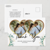 Modern Script Photo Wedding briefkaart (Voorkant / Achterkant)