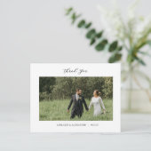 Modern Script Photo Wedding Briefkaart (Staand voorkant)