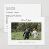 Modern Script Photo Wedding Briefkaart (Voorkant / Achterkant)
