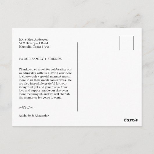 Modern Script Photo Wedding Briefkaart (Achterkant)