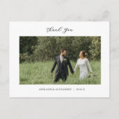 Modern Script Photo Wedding Briefkaart (Voorkant)