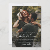 Modern Script Photo Wedding Kaart (Voorkant)