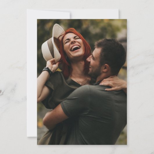 Modern Script Photo Wedding Kaart (Achterkant)