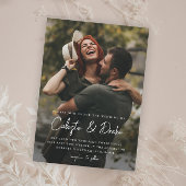 Modern Script Photo Wedding Kaart