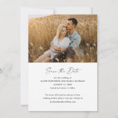Modern Script Photo Wedding Save The Date (Achterkant)