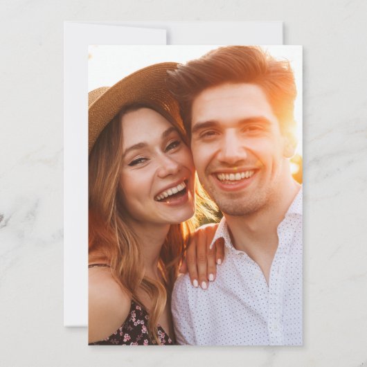 Modern Script Photo Wedding Save The Date (Achterkant)