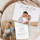 Modern Script Photo Wedding Save The Date