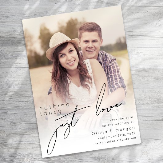 Modern Script Photo Wedding Save The Date