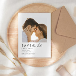 Modern Script Photo Wedding Save The Date