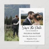 Modern Script Photo Wedding Save The Date (Voorkant / Achterkant)