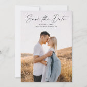 Modern Script Photo Wedding Save The Date (Voorkant)