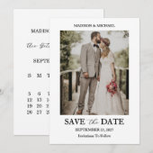 Modern Script Photo Wedding Save The Date Kaart (Voorkant / Achterkant)