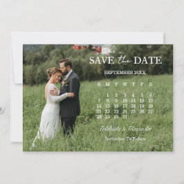 Modern Script Photo Wedding Save The Date Kaart