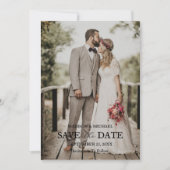 Modern Script Photo Wedding Save The Date Kaart (Voorkant)