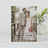 Modern Script Photo Wedding Save The Date Kaart (Staand voorkant)