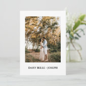 Modern Script Photo Wedding Save The Date Kaart (Staand voorkant)