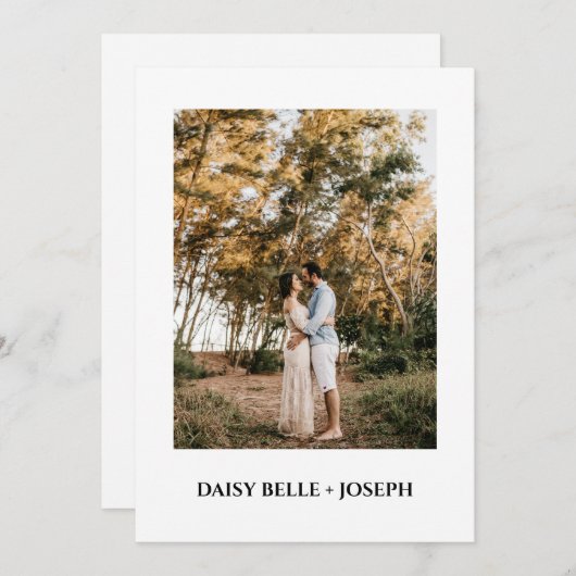 Modern Script Photo Wedding Save The Date Kaart (Voorkant / Achterkant)