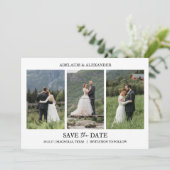 Modern Script Photo Wedding Save The Date Kaart (Staand voorkant)