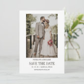 Modern Script Photo Wedding Save The Date Kaart (Staand voorkant)