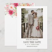 Modern Script Photo Wedding Save The Date Kaart (Voorkant / Achterkant)