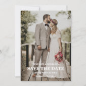 Modern Script Photo Wedding Save The Date Kaart (Voorkant)