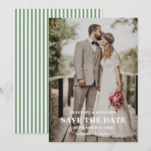 Modern Script Photo Wedding Save The Date Kaart (Voorkant / Achterkant)