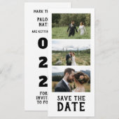 Modern Script Photo Wedding Save The Date Kaart (Voorkant / Achterkant)