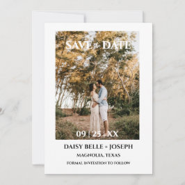 Modern Script Photo Wedding Save The Date Kaart