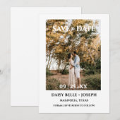 Modern Script Photo Wedding Save The Date Kaart (Voorkant / Achterkant)