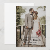 Modern Script Photo Wedding Save The Date Kaart (Voorkant / Achterkant)