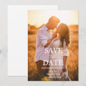 Modern Script Photo Wedding Save The Date Kaart (Voorkant / Achterkant)