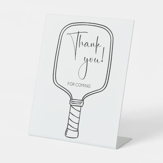 Modern Script Pickleball Vrijgezellenfeest Bedankt Reclamebord Met Voetstuk (Voorkant)