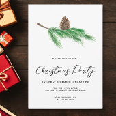 Modern Script Pine Cone Kerstfeest Kaart