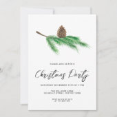 Modern Script Pine Cone Kerstfeest Kaart (Voorkant)