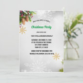 Modern Script Pine Cone Kerstfeest Uitnodiging (Staand voorkant)