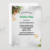 Modern Script Pine Cone Kerstfeest Uitnodiging (Voorkant / Achterkant)