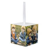 Modern Script Pine Tree Family Christmas  Decoratie (Achter hoekig)