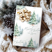 Modern Script Pine Tree Merriest Christmas Cadeaupapier