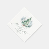 Modern Script Pine Tree Merriest Christmas Servet (Hoek)